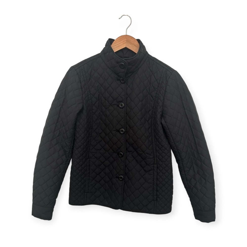 Lands' End Quilted Jacket Black XS Women